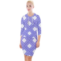 Textile Cross Seamless Pattern Quarter Sleeve Hood Bodycon Dress by Pakrebo