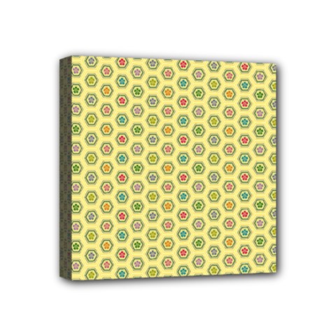 A Hexagonal Pattern Unidirectional Mini Canvas 4  X 4  (stretched) by Pakrebo