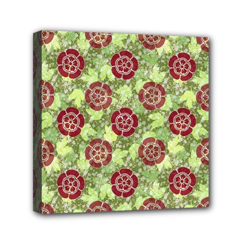 Seamless Pattern Leaf The Pentagon Mini Canvas 6  X 6  (stretched) by Pakrebo