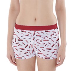 Funny Bacon Slices Pattern Infidel Red Meat Boyleg Bikini Wrap Bottoms by genx