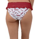 Funny Bacon Slices Pattern infidel red meat Frill Bikini Bottom View2
