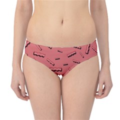 Funny Bacon Slices Pattern Infidel Vintage Red Meat Background  Hipster Bikini Bottoms by genx