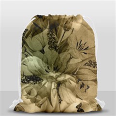 Wonderful Floral Design With Butterflies Drawstring Bag (small) by FantasyWorld7