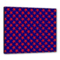 Red Stars Pattern On Blue Canvas 24  x 20  (Stretched) View1
