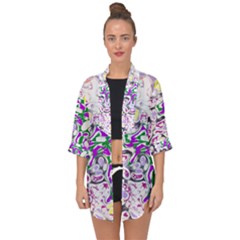 Sketchlines01 Open Front Chiffon Kimono by PurpleDuckyDesigns
