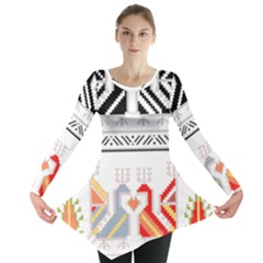 Bulgarian Folk Art Folk Art Long Sleeve Tunic  by Pakrebo