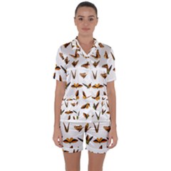 Butterfly Butterflies Insect Swarm Satin Short Sleeve Pyjamas Set by Pakrebo