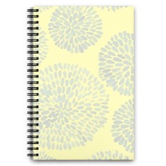 Spring Dahlia Print - Pale Yellow & Light Blue 5 5  X 8 5  Notebook by WensdaiAmbrose