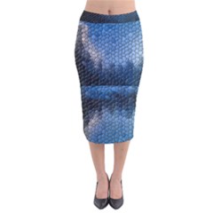 Mountain Glass Velvet Midi Pencil Skirt by snowwhitegirl