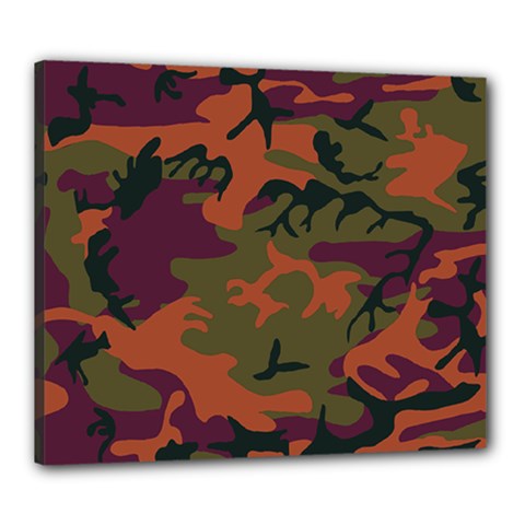 Camouflage Orange Canvas 24  X 20  (stretched) by snowwhitegirl