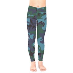 Camouflage Blue Kids  Legging by snowwhitegirl