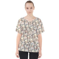 Vintage Singing Heads V-neck Dolman Drape Top by snowwhitegirl