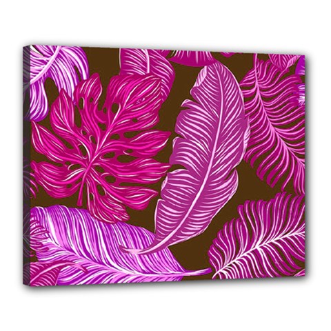 Tropical Pink Leaves Canvas 20  X 16  (stretched) by snowwhitegirl