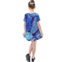 Tropical Blue Leaves Kids  Simple Cotton Dress View2