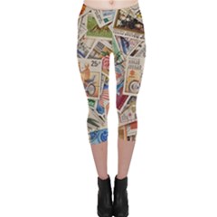 Wallpaper Background Stamps Capri Leggings  by Pakrebo