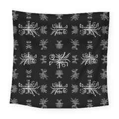 Black And White Ethnic Design Print Square Tapestry (large) by dflcprintsclothing