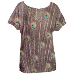 Peacock Feather Bird Exhibition Women s Oversized Tee by Pakrebo