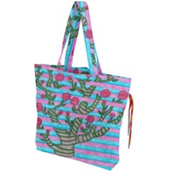 Notebook Flower Tree Drawstring Tote Bag by okhismakingart