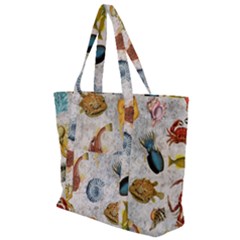 Sea World Vintage Pattern Zip Up Canvas Bag by Valentinaart
