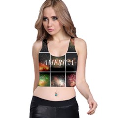America Racer Back Crop Top by okhismakingart