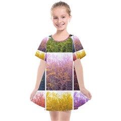 Goldenrod Collage Kids  Smock Dress by okhismakingart