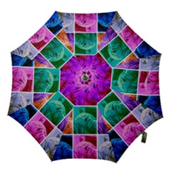 Color Block Queen Annes Lace Collage Hook Handle Umbrellas (large) by okhismakingart