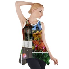 Floral Collage Side Drop Tank Tunic by okhismakingart
