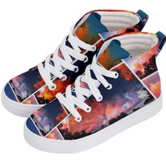 Sunset Collage Kids  Hi-top Skate Sneakers by okhismakingart