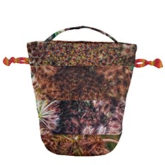 Queen Annes Lace Horizontal Slice Collage Drawstring Bucket Bag by okhismakingart