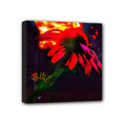 Neon Cone Flower Mini Canvas 4  X 4  (stretched) by okhismakingart
