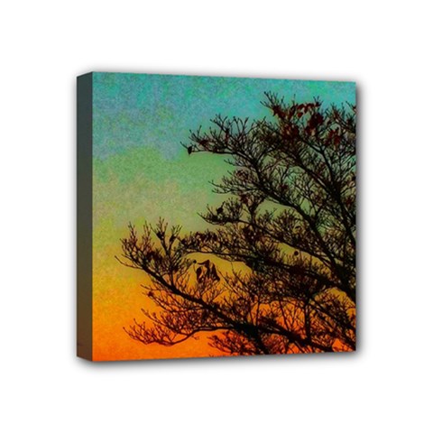 Turquoise Sunset Mini Canvas 4  X 4  (stretched) by okhismakingart