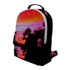 Sunset And Geraniums Flap Pocket Backpack (large) by okhismakingart