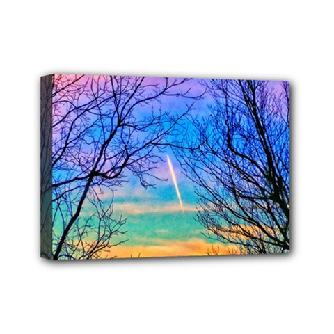 Pastel Plane Take-off Mini Canvas 7  X 5  (stretched) by okhismakingart