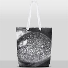 Black-and-white Water Droplet Full Print Rope Handle Tote (small) by okhismakingart