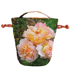 Bunch Of Orange And Pink Roses Drawstring Bucket Bag by okhismakingart