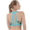 Donuts Pattern With Bites bright pastel blue and brown Sweetheart Sports Bra View2