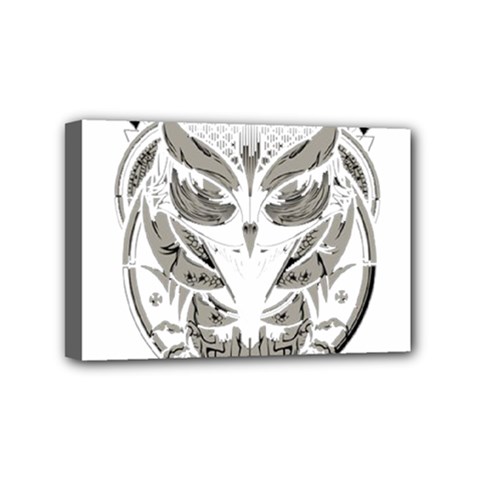 Owl Mini Canvas 6  X 4  (stretched) by Sudhe