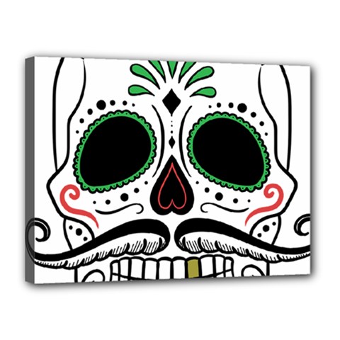Day Of The Dead Skull Sugar Skull Canvas 16  X 12  (stretched) by Sudhe