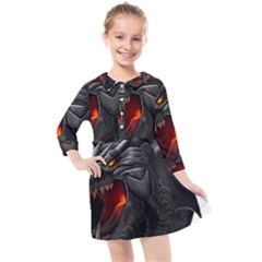 Dragon City Kids  Quarter Sleeve Shirt Dress by Sudhe