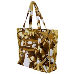 Cogs Gears Tiling Cogwheel Zip Up Canvas Bag by Pakrebo