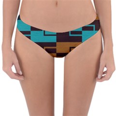Illusion In Orange & Teal Reversible Hipster Bikini Bottoms by WensdaiAmbrose