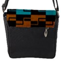 Illusion in Orange & Teal Flap Closure Messenger Bag (S) View1