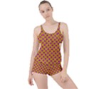 Pink Stars Pattern On Yellow Boyleg Tankini Set  View1