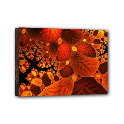 Leaf Autumn Nature Background Mini Canvas 7  X 5  (stretched) by Pakrebo