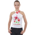 Flowers And Cute Phrase Pencil Drawing Cross Neck Velour Top View1