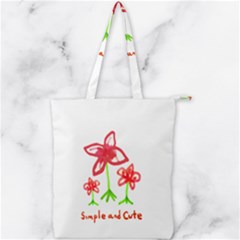 Flowers And Cute Phrase Pencil Drawing Double Zip Up Tote Bag by dflcprintsclothing