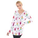 Popsicle Juice Watercolor with fruit berries and cherries summer pattern Tie Up Tee View1