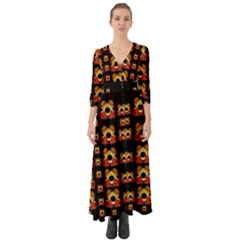 Sweets And  Candy As Decorative Button Up Boho Maxi Dress by pepitasart