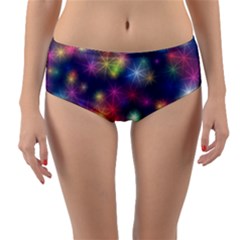 Abstract Background Graphic Space Reversible Mid-waist Bikini Bottoms by Bajindul