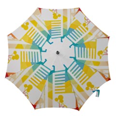 Silhouette Cityscape Building Icon Color City Hook Handle Umbrellas (medium) by Sudhe
